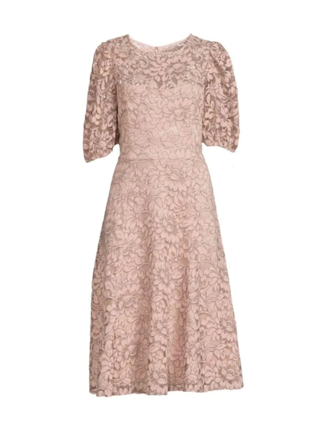 Wholesale A-Line Mother of the Bride Dress Wedding Guest Elegant Petite Scoop Neck Knee Length Lace Half Sleeve with Ruching Solid Color